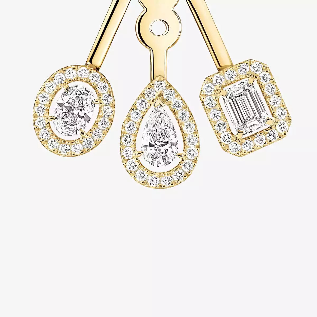 [Solara jewelry] My Twin Trio  Diamond Earrings