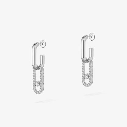 [Solara jewelry]Move Link Diamond Earrings