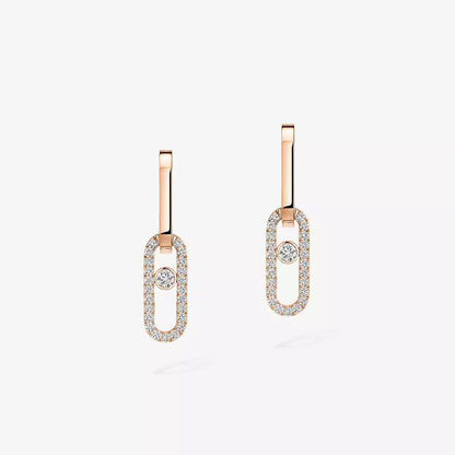 [Solara jewelry]Move Link Diamond Earrings