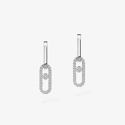[Solara jewelry]Move Link Diamond Earrings