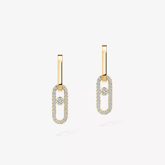 [Solara jewelry]Move Link Diamond Earrings