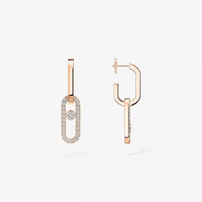[Solara jewelry]Move Link Diamond Earrings