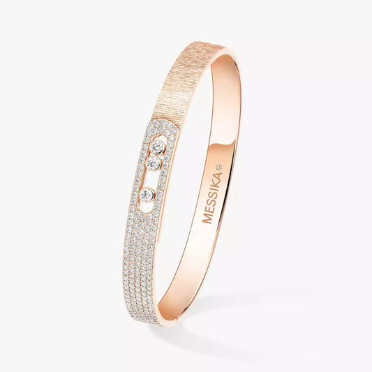 [Solara jewelry]Move Noa Ciselé half pavé bangle