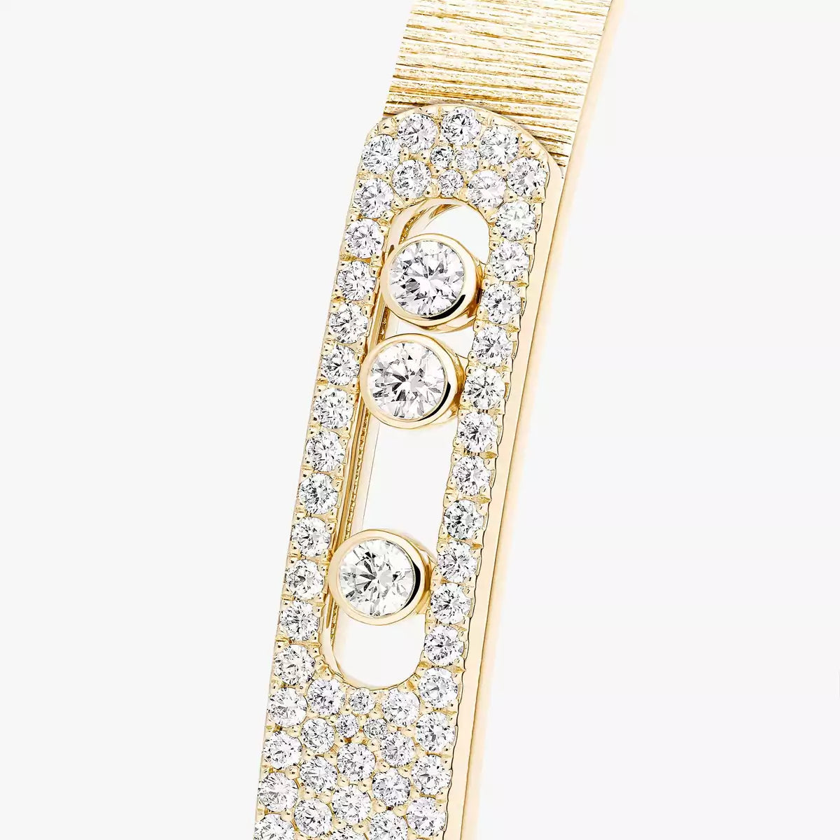 [Solara jewelry]Move Noa Ciselé half pavé bangle