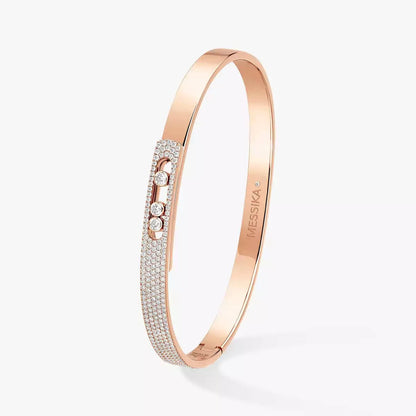 [Solara jewelry]Move Noa Rose Gold Pavé Diamond Bangle Bracelet