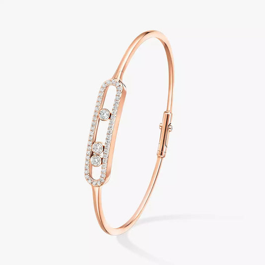 [Solara jewelry]Move Pavé Diamond Bangle Bracelet M