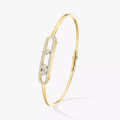 [Solara jewelry]Move Pavé Diamond Bangle Bracelet M