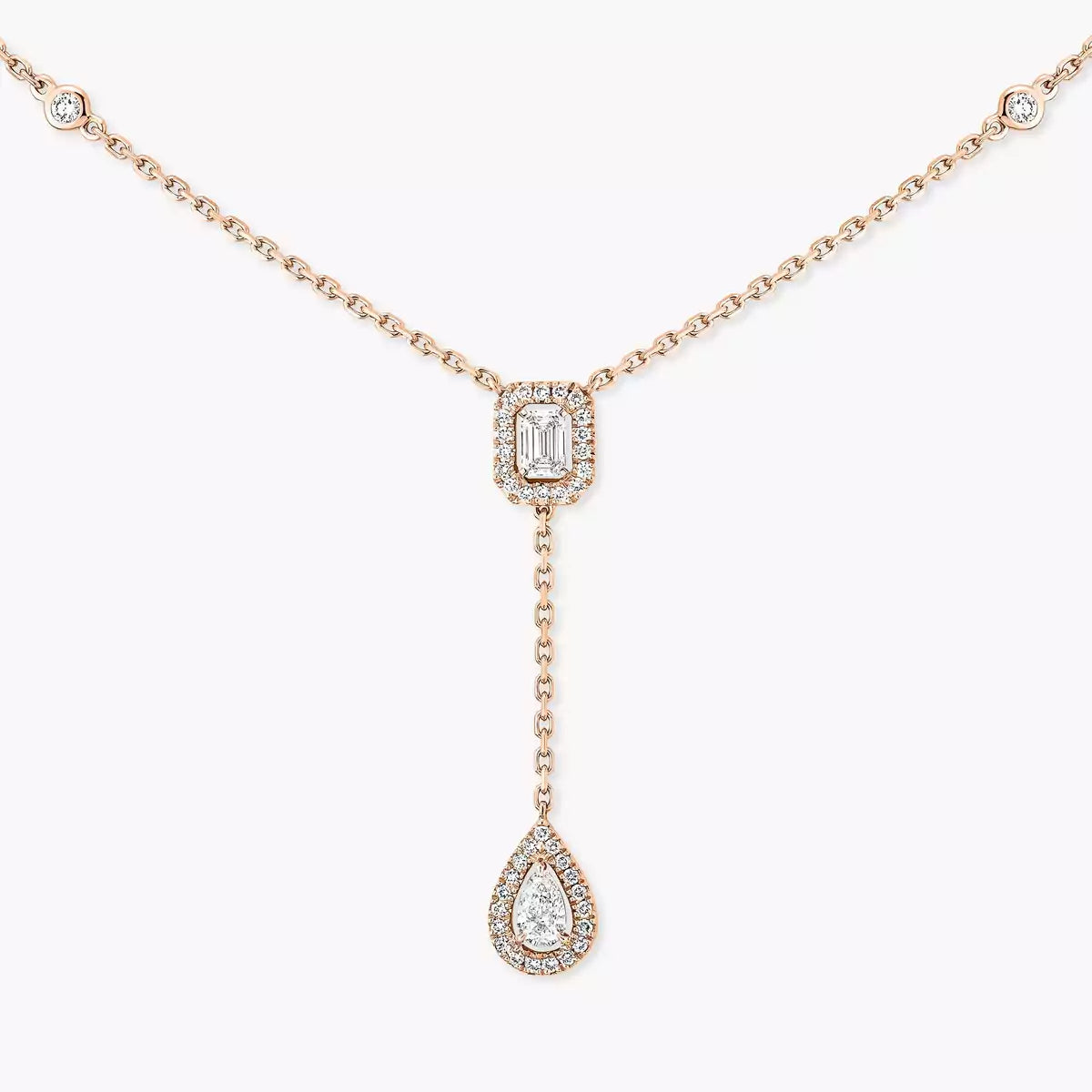 [Solara jewelry]Gold Diamond Tie Necklace