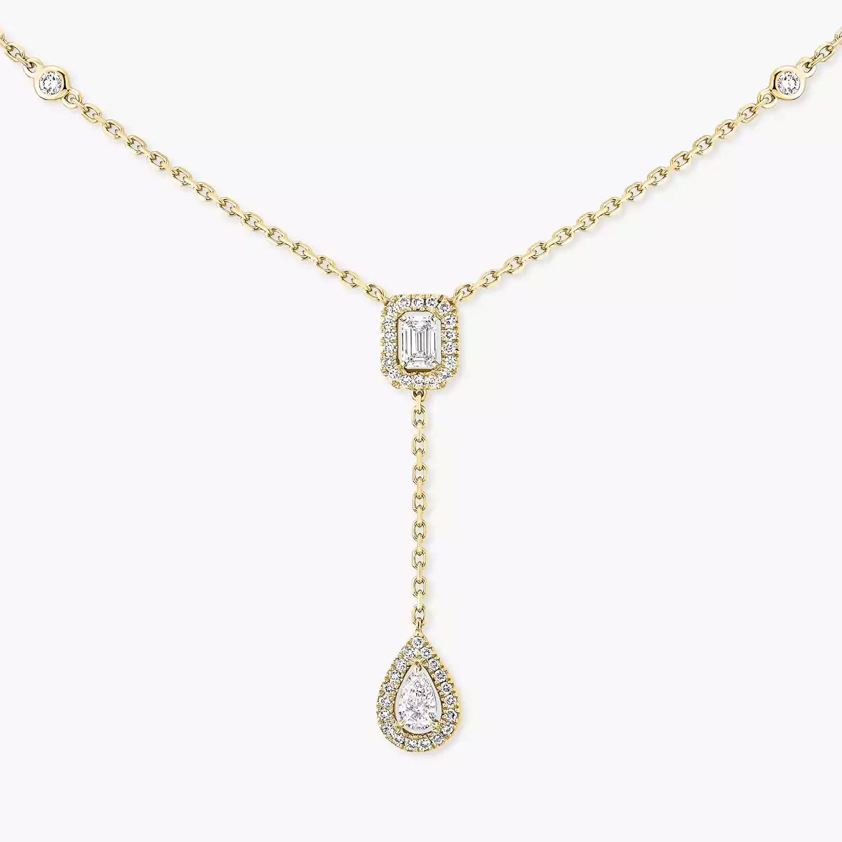 [Solara jewelry]Gold Diamond Tie Necklace