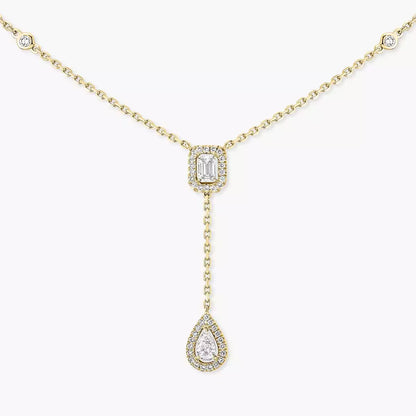 [Solara jewelry]Gold Diamond Tie Necklace