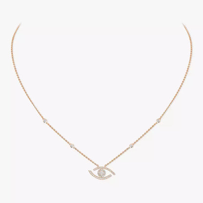 [Solara jewelry]Pave_ Diamond Necklace Lucky Eye