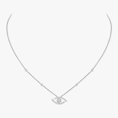 [Solara jewelry]Pave_ Diamond Necklace Lucky Eye