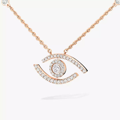 [Solara jewelry]Pave_ Diamond Necklace Lucky Eye
