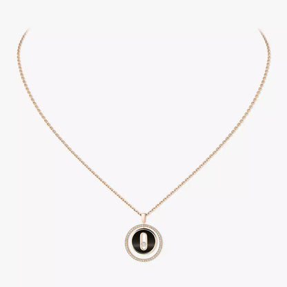[Solara jewelry]Lucky Move Diamond Necklace in Rose Gold and White Mother-of-Pearl