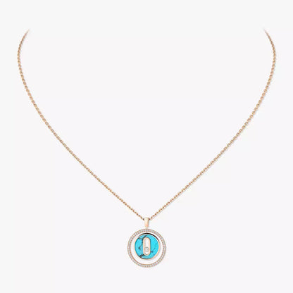 [Solara jewelry]Lucky Move Diamond Necklace in Rose Gold and White Mother-of-Pearl