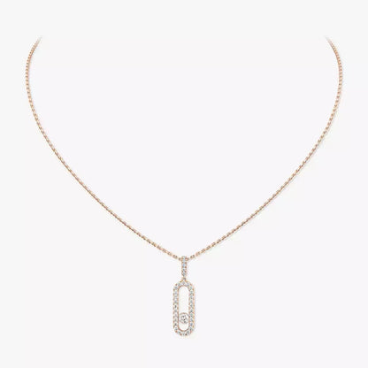 [Solara jewelry]Move Uno Diamond Necklace in Rose Gold