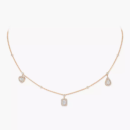 [Solara jewelry]My Twin Diamond Necklace in Silver