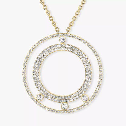 [Solara jewelry]Move Romane Long Pave_-Set Diamond Necklace
