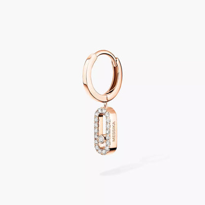 [Solara jewelry]Move Uno Single Diamond Hoop Earring