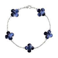 [Solara Jewelry]CLOVER 5 MOTIF PIETERSITE SILVER BRACELET