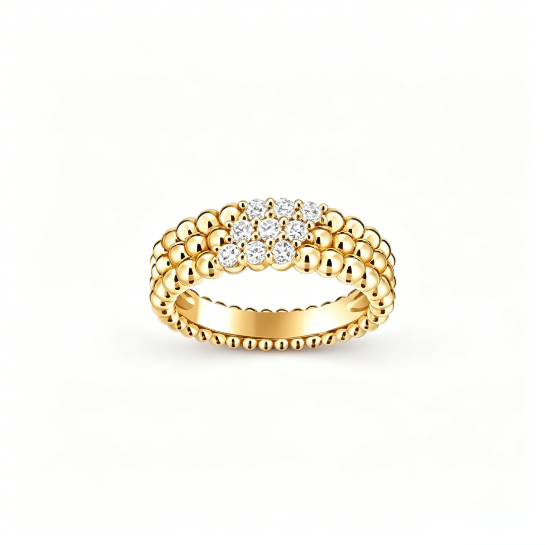 [Solara jewelry] THREE-ROW DIAMOND RING
