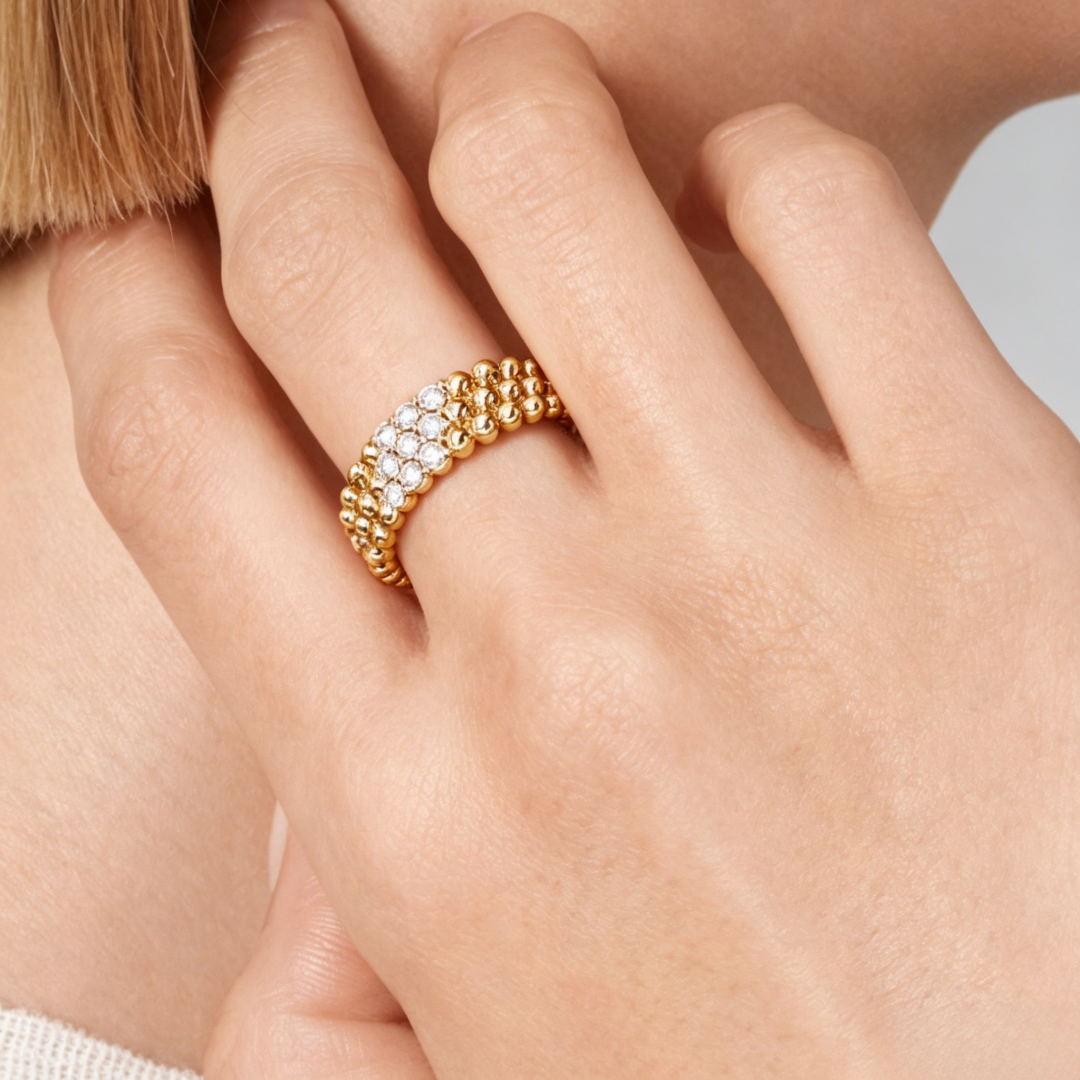 [Solara jewelry] THREE-ROW DIAMOND RING