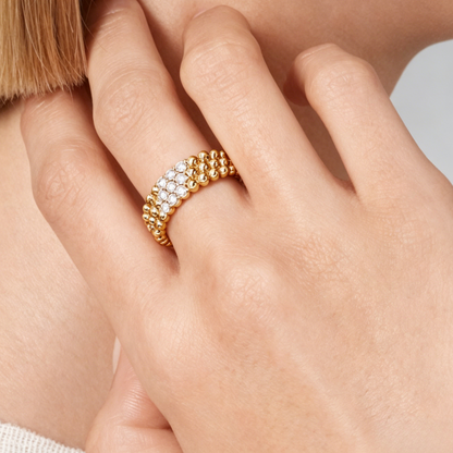 [Solara jewelry] THREE-ROW DIAMOND RING