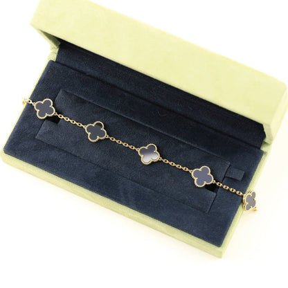 [Solara Jewelry]CLOVER  5 MOTIFS BLACK ONYX BRACELET