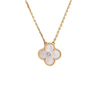 [Solara Jewelry]KLEE 15MM DIAMANT WEISSE FRITILLARIA-HALSKETTE