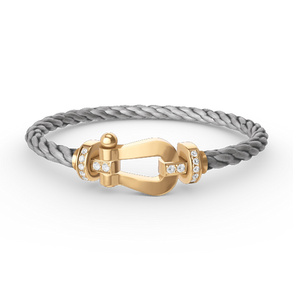 [Solara Jewelry]FORCE LARGE HORSESHOE HALF DIAMOND BRACELET GOLD
