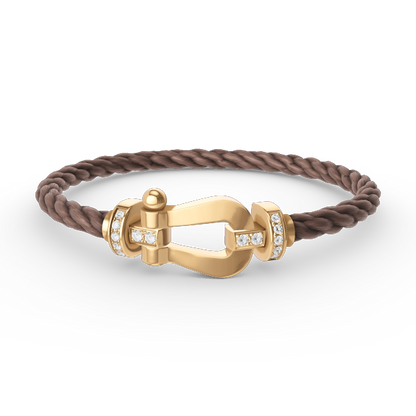 [Solara Jewelry]FORCE LARGE HORSESHOE HALF DIAMOND BRACELET GOLD