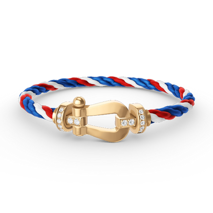 [Solara Jewelry]FORCE LARGE HORSESHOE HALF DIAMOND BRACELET GOLD