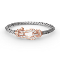 [Solara Jewelry]FORCE LARGE HORSESHOE FULL DIAMOND BRACELET ROSE GOLD