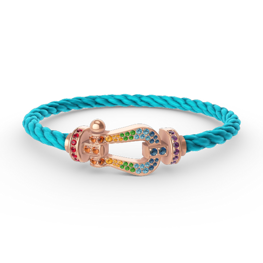 [Solara Jewelry]FORCE LARGE HORSESHOE  COLORED DIAMOND BRACELET ROSE GOLD