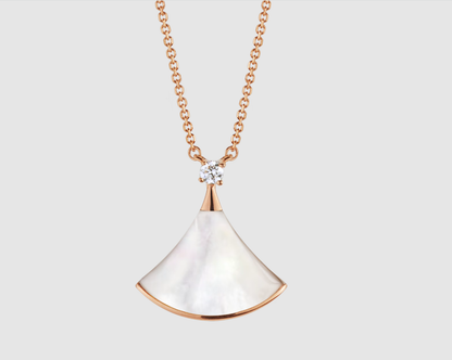 [Solara Jewelry]DREAM NECKLACE WHITE MOP PINK GOLD 1 DIAMOND