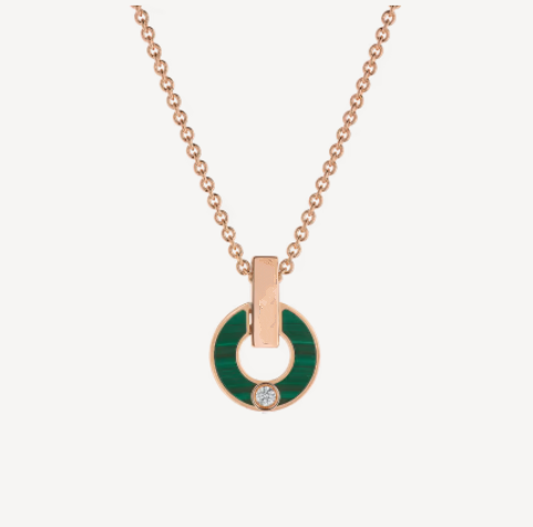 [Solara Jewelry]GARI NECKLACE PINK GOLD MALACHITE