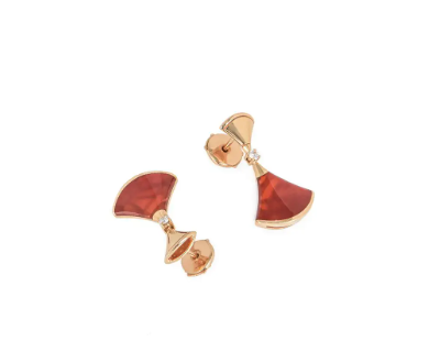 [Solara Jewelry]DREAM Carnelian PINK GOLD EARRINGS