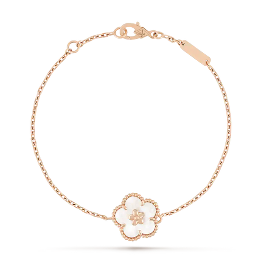 [Solara Jewelry]LUCKY WHITE MOP PLUM BLOSSOM  BRACELET