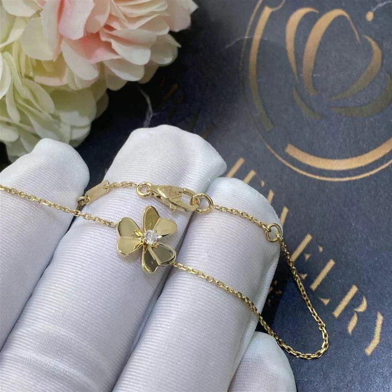 [Solara Jewelry]FRIVOLE GOLD FLOWER PINK MALACHITE BRACELET