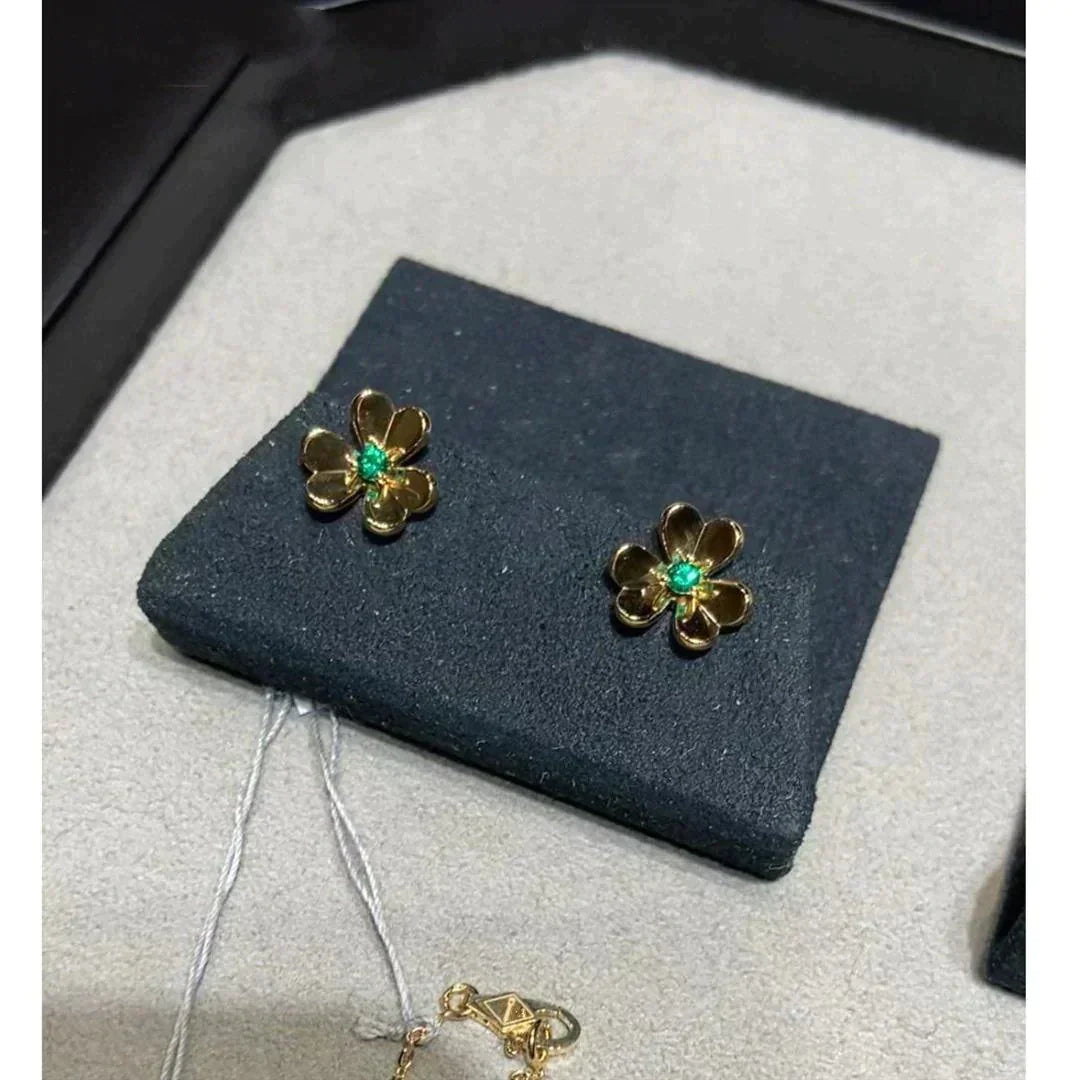 [Solara Jewelry]FRIVOLE  FLOWER MALACHITE EARRINGS