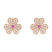 [Solara Jewelry]FRIVOLE PINK GOLD FLOWER DIAMOND EARRINGS