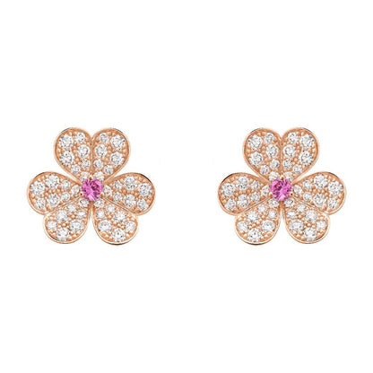 [Solara Jewelry]FRIVOLE PINK GOLD FLOWER DIAMOND EARRINGS