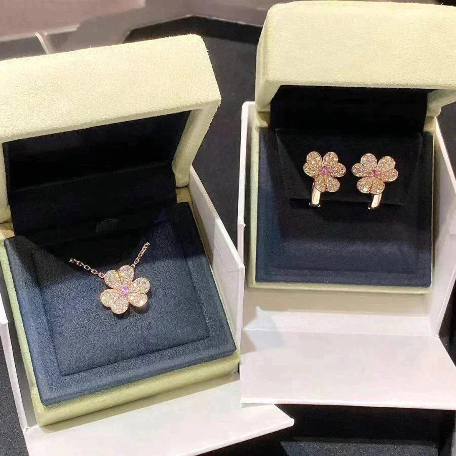 [Solara Jewelry]FRIVOLE ROSE GOLD FLOWER DIAMOND NECKLACE