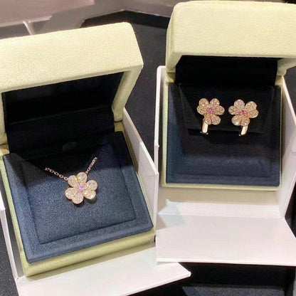 [Solara Jewelry]FRIVOLE ROSE GOLD FLOWER DIAMOND NECKLACE