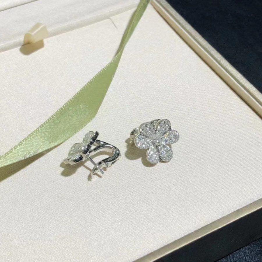 [Solara Jewelry]FRIVOLE SILVER FLOWER DIAMOND EARRINGS