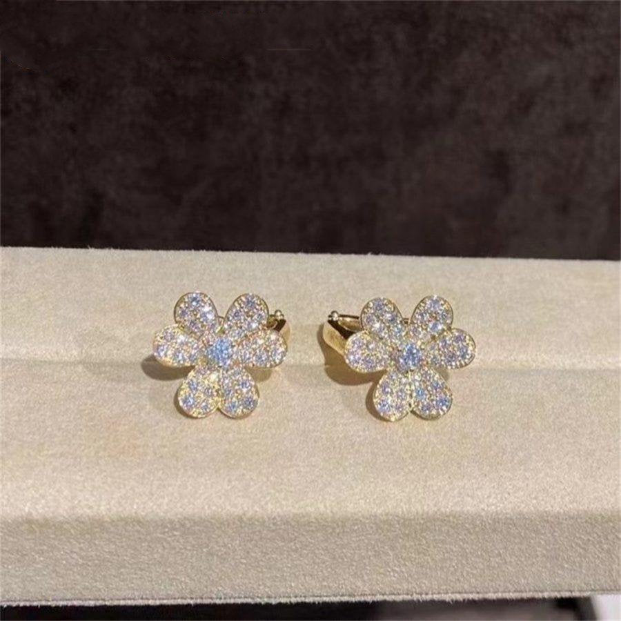 [Solara Jewelry]FRIVOLE GOLD FLOWER DIAMOND EARRINGS