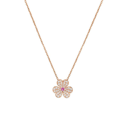 [Solara Jewelry]FRIVOLE ROSE GOLD FLOWER DIAMOND NECKLACE