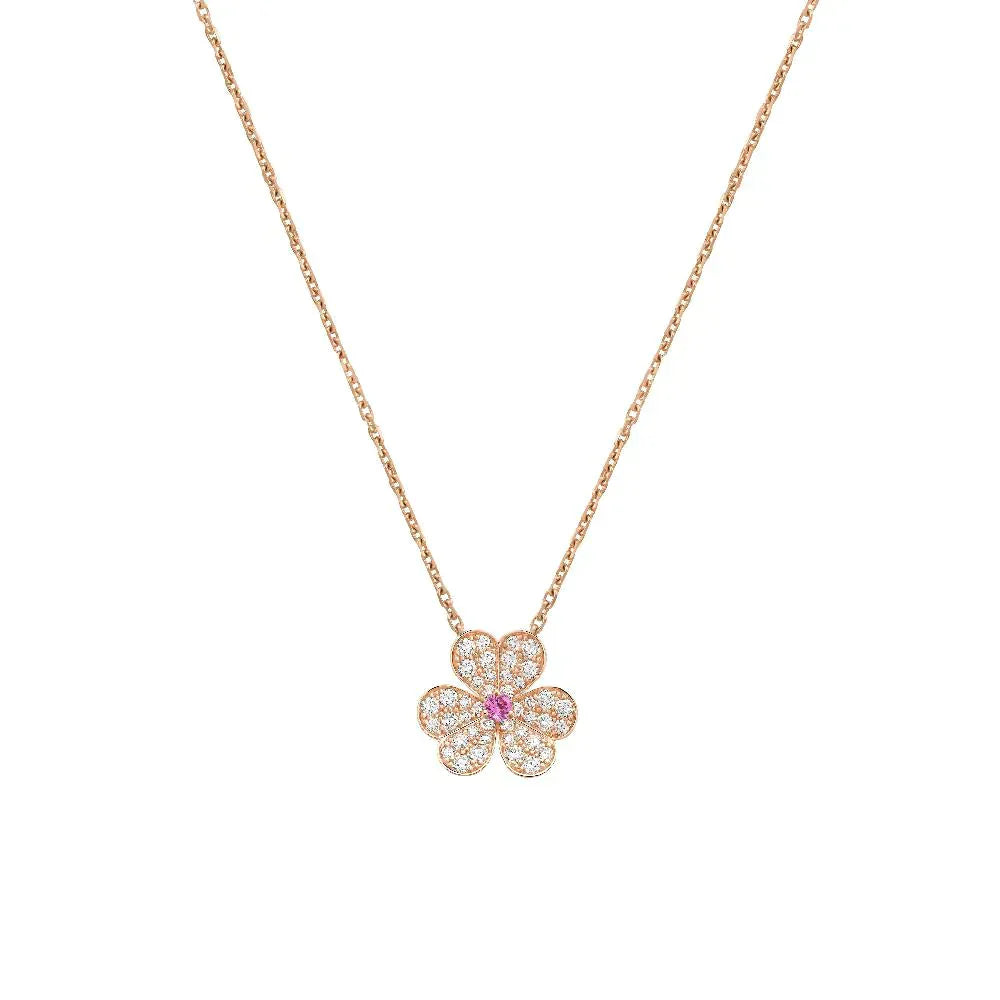 [Solara Jewelry]FRIVOLE ROSE GOLD FLOWER DIAMOND NECKLACE