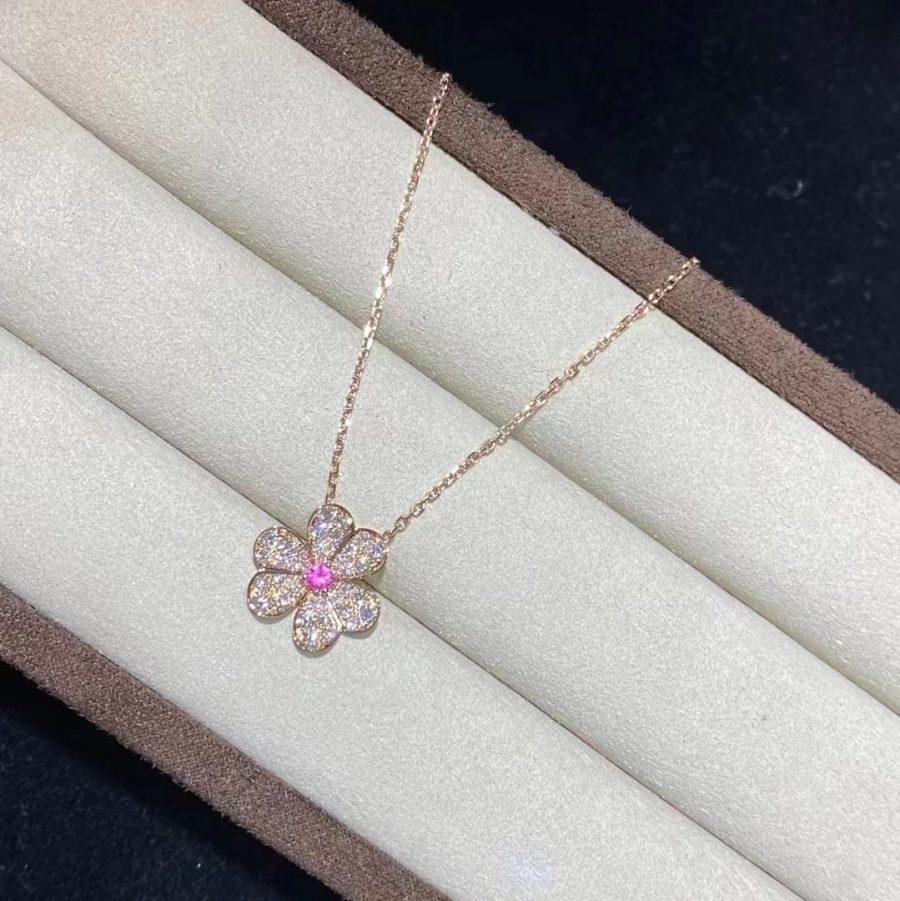 [Solara Jewelry]FRIVOLE ROSE GOLD FLOWER DIAMOND NECKLACE