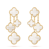[Solara Jewelry]CLOVER EARRINGS WHITE MOP 4 MOTIFS GOLD